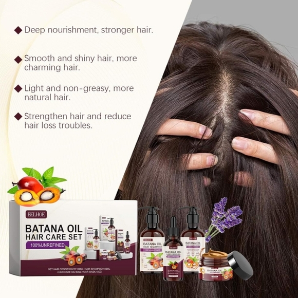 Batana Oil Hair Care Kit - Deep Conditioning Serum, Nourishing Shampoo - Picture 7 of 11